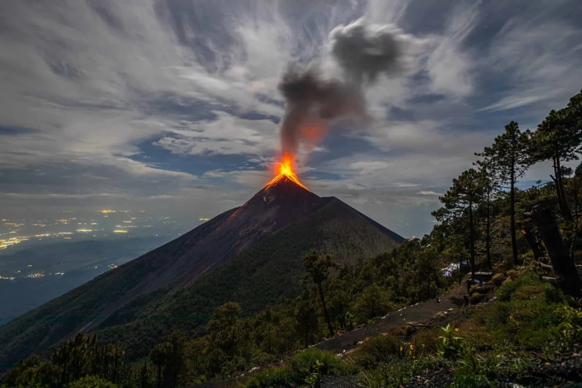 Erupting volcano: geothermal landscape of Central America